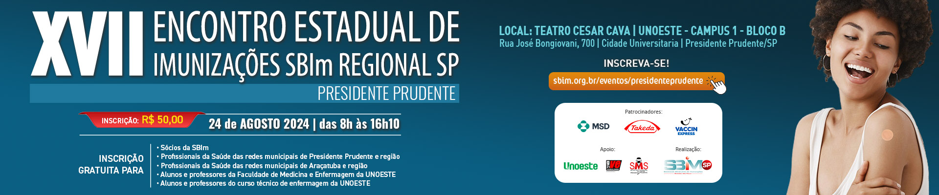 XVII Encontro Estadual de Imunizações SBIM Regional SP – Presidente Prudente